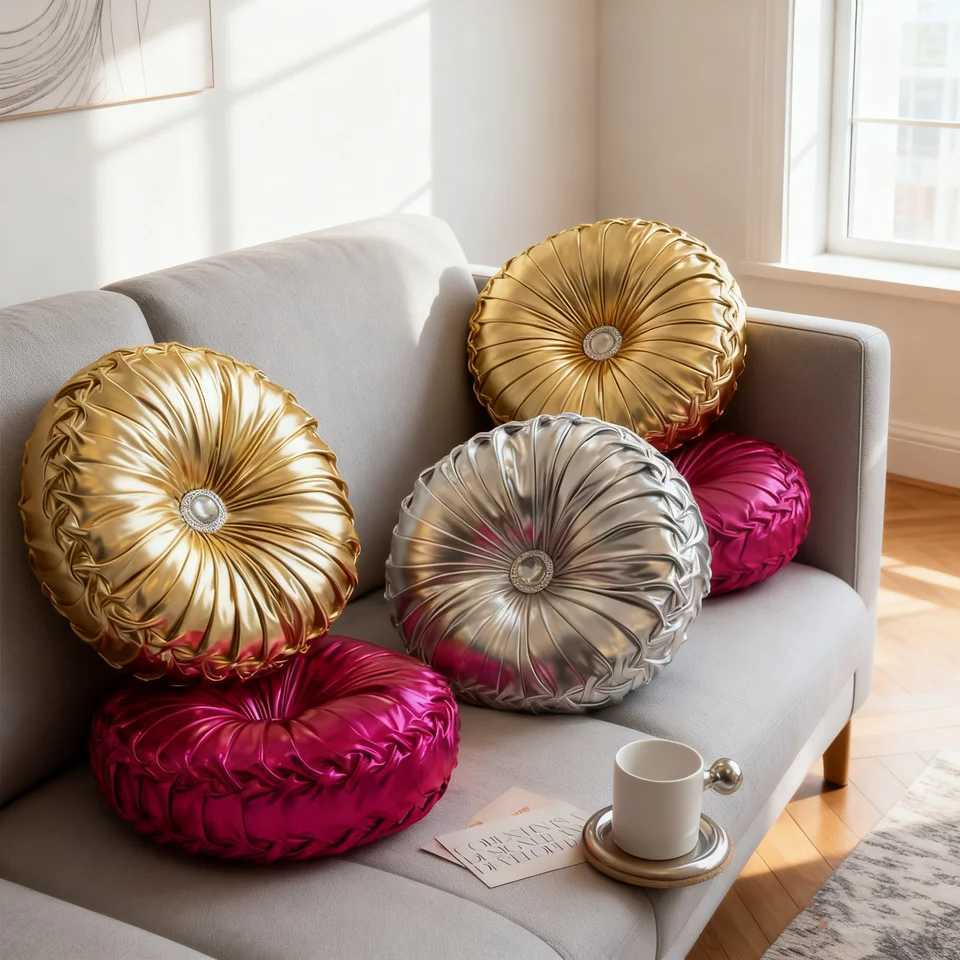 Metallic Style Sofa Pillow Bay Window Futon Seat Cushion Pumpkin Seat Cushion for Couch Floor D260317