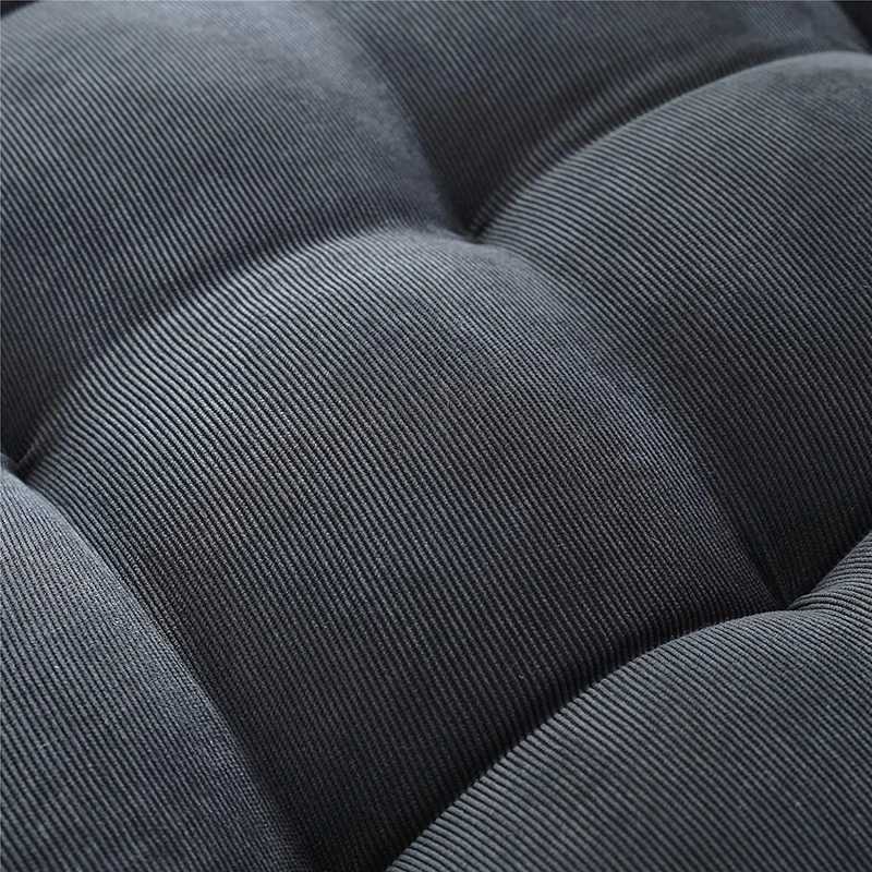 Round Large Floor Seat Pillows Gray Tufted Corduroy Cushions for Outdoor Yoga Tatami Chair Pad Casual Seating Reading Cushion D260317