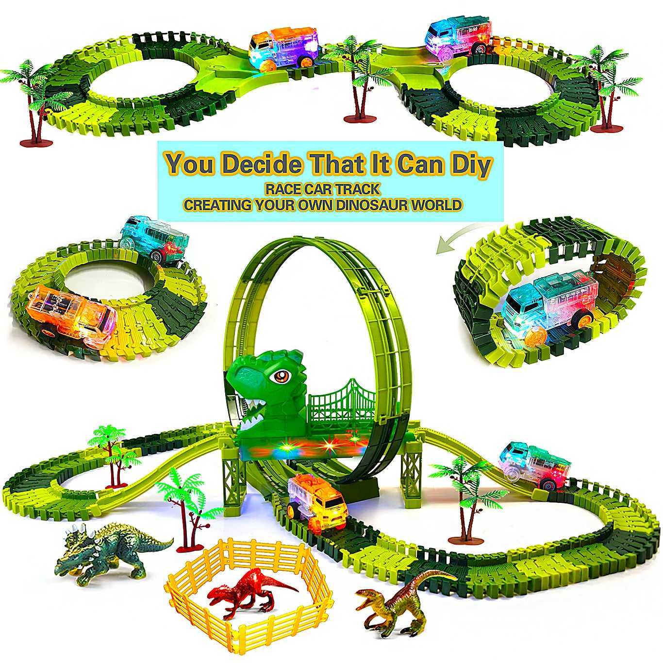 Tracks Cars Compatible Glow in the Dark LED Flashing Light Toy Cars Set for Most Race Tracks - Light up Cars for Kids Y260316