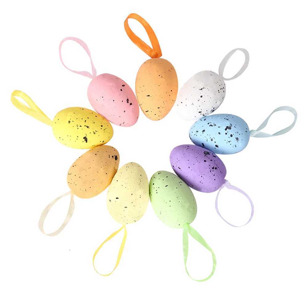 Easter Decor Supplies - 9PCS Hanging Spotted Foam Eggs - Imitation Easter Egg Ornaments H260316