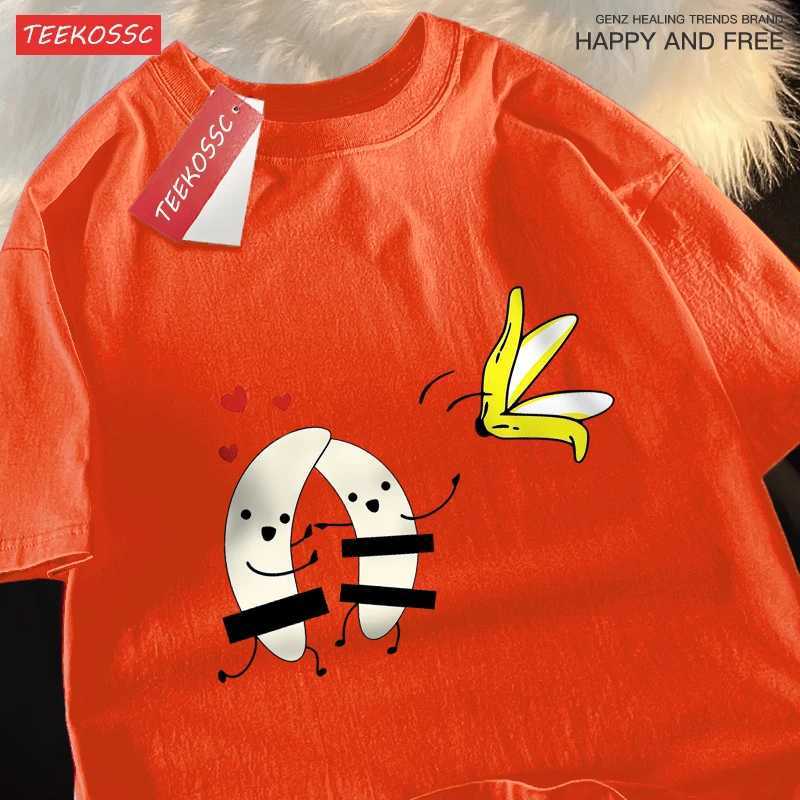 Remove Banana Peels Mens Women Tops Harajuku BreaTHable T-Shirts Casual Summer Short Sleeve Cotton Oversize Couple M260317