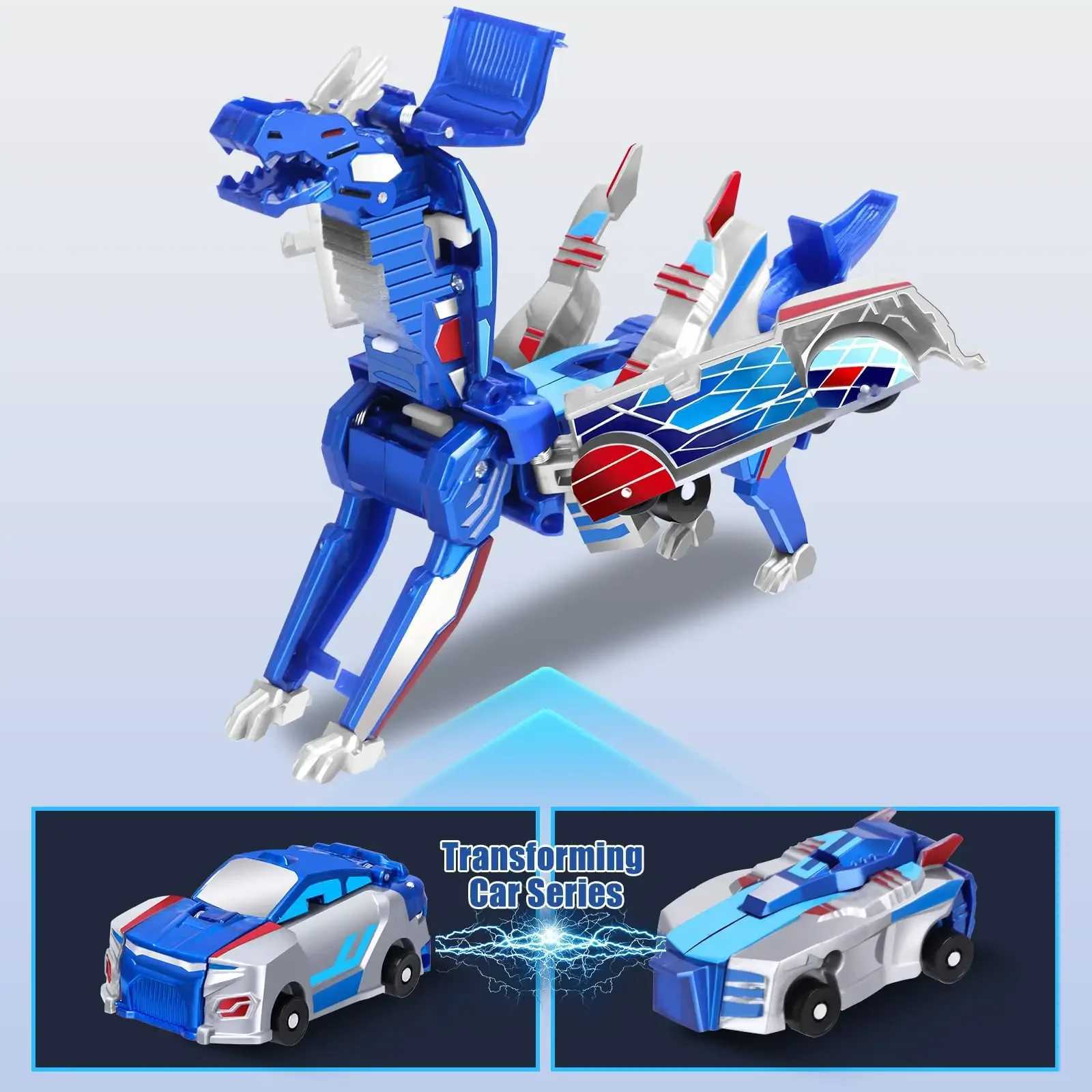 Collision Transforming Dinosaur Car Toy Magnetic Dinosaur Transformer Car Transform into Dinosaurs Fun Transforming Cars Gifts Y260316