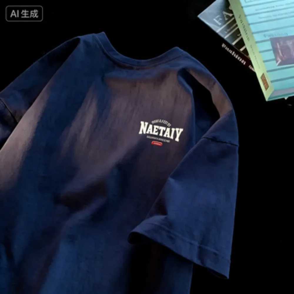 Men Summer Letter Pattern T-shirt Trendy and Fashionable Style 100 Cotton Loose and Casual Fit Suitable for Both Men and Women M260317