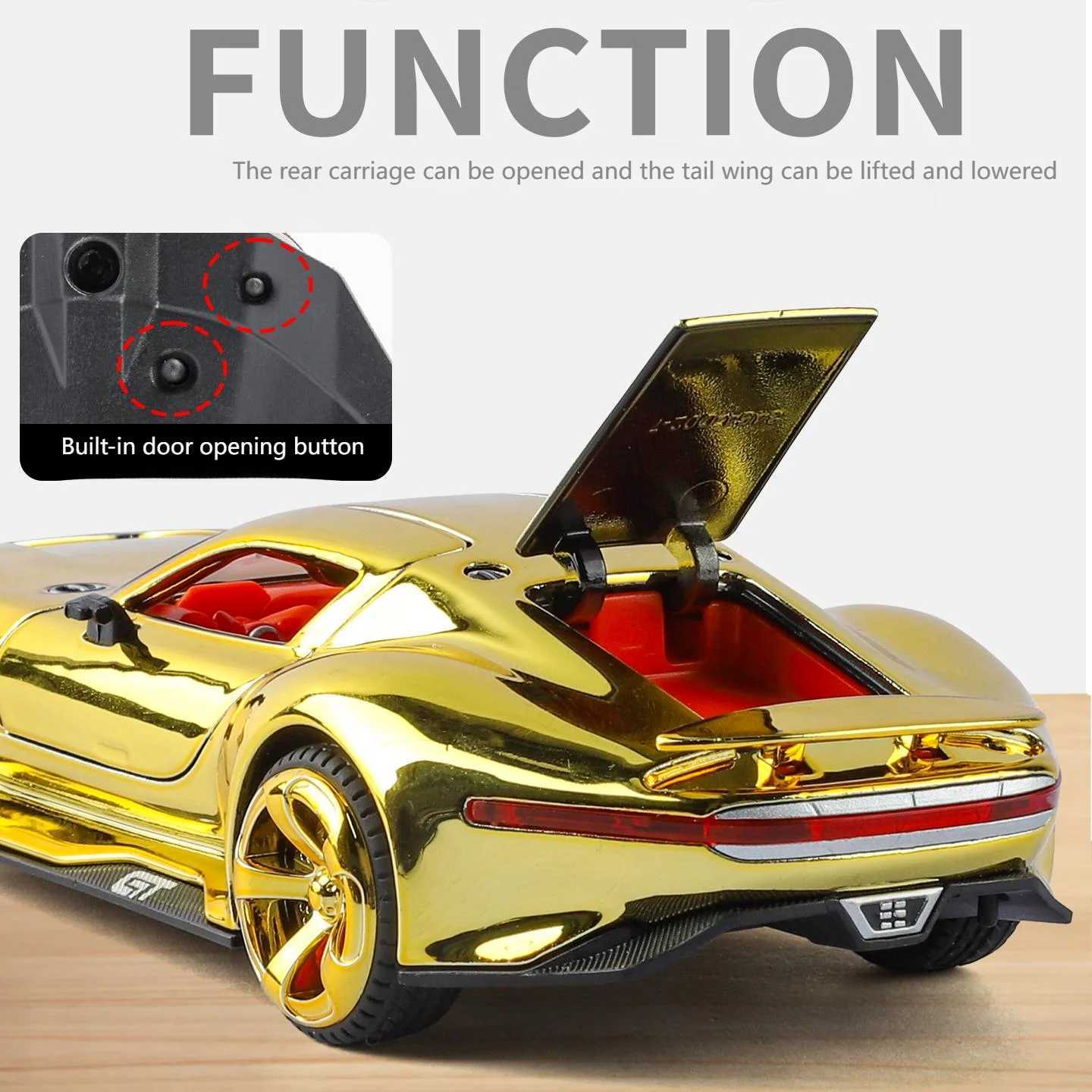 132 Benz VISION GT Super Concept Sport Car Alloy Diecast Model Car Sound And Light Pull Back Children Toy Car Birthday Gift Toy D260317