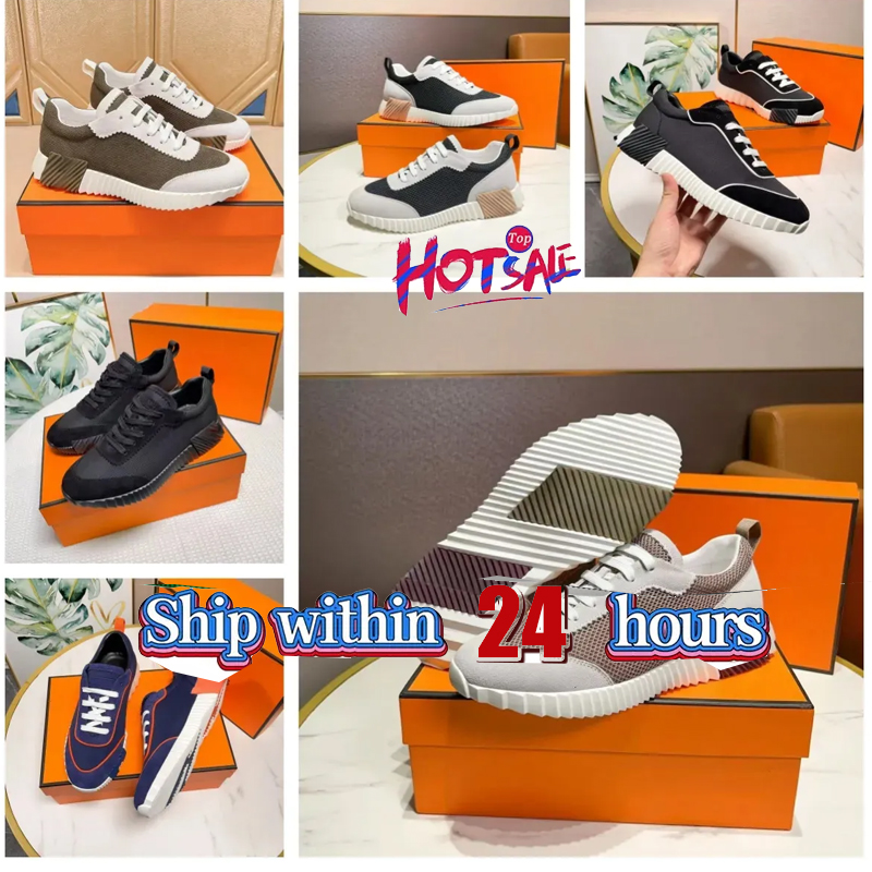 10ATop Quality Bouncing Sneakers Designer Suede Casual Shoes Trainers Breathable Mesh Running Shoe Men Bounce Sneaker Women Non-Slip Rubber Sole Flat Train With