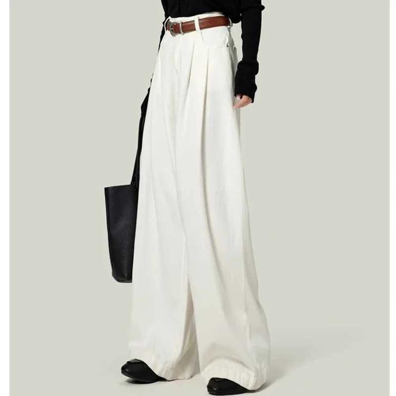 2024 Woman Fashion Y2k 2000s Jeans Female High Waist Long Pants s Light Blue Khaki Retro Blue White Aesthetic Denim Trousers M260317