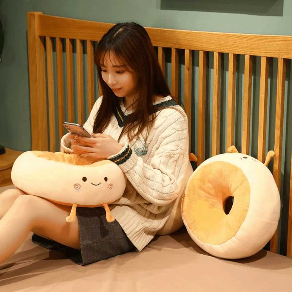 Cute PP Cotton Bread Seat Cushion Thickened Soft Doughnut Office Sitting Mat Round Beathable Chair Cushion Tatami D260317