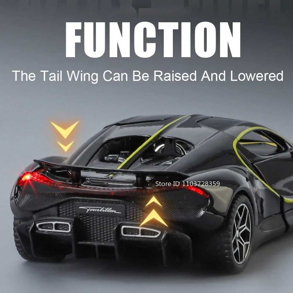 132 Tourbillon Bolide Model Sports Car Toys Alloy Diecast Miniature Supercars Sound Light Doors Opened Pull Back for Kids Gifts D260317