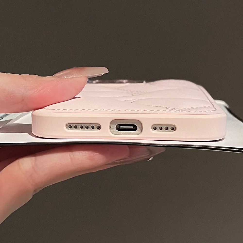 Luxury Electroplated Leather Phone Case For iPhone 17 16 15 14 Pro Max 16E Air Cartoon Love Soft Protective Phone Cover C260314