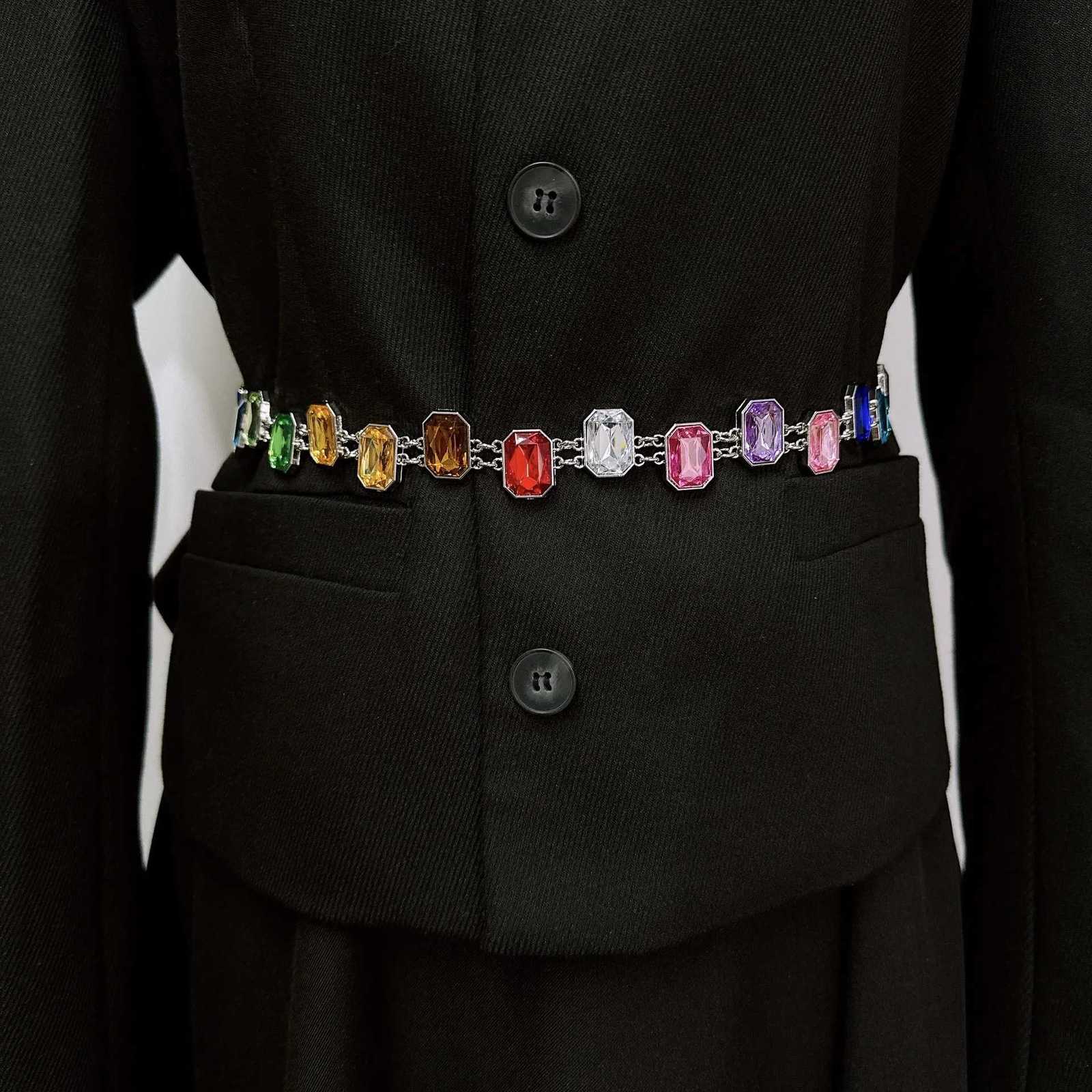Designers new color rhinestone chain belt niche exquisite fashion jewel waist chain female unique banquet dress accessories H260316 - view 3