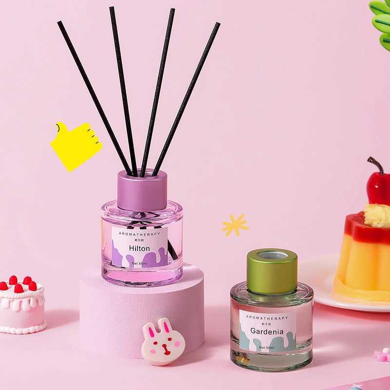 Macaron Color 50ml Reed Diffuser Sets Hotel Bathroom Rattan Sticks Aromatherapy Diffuser Air Freshener Plant Home Fragrance Oil D260317