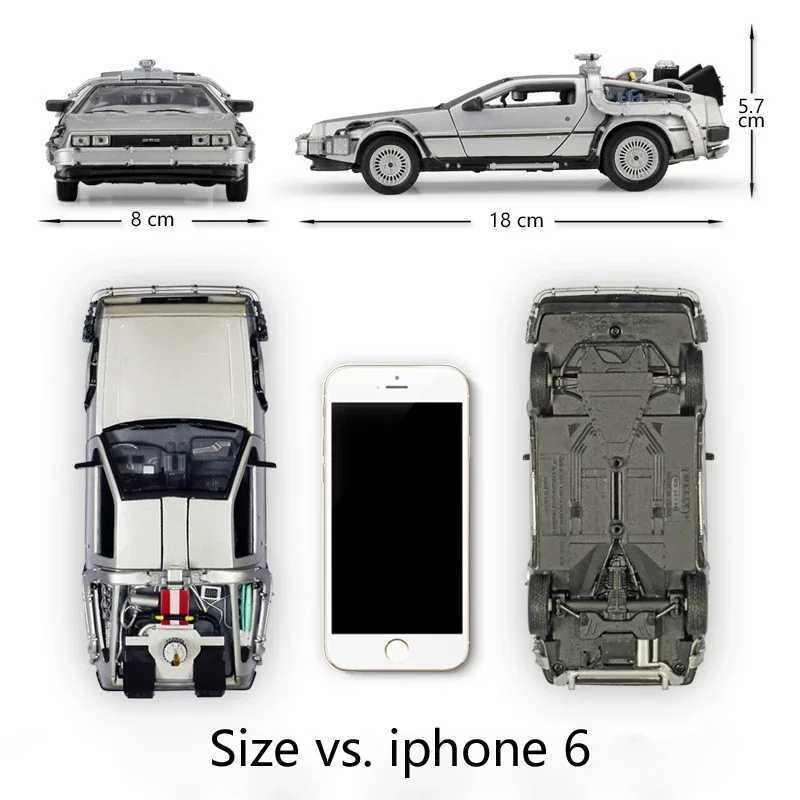WELLY Diecast 124 Scale Model Car Toy Delorean For Movie Back to The Future Part 1/2/3 DMC-12 Metal Alloy Toy Car For Kids Gift D260317