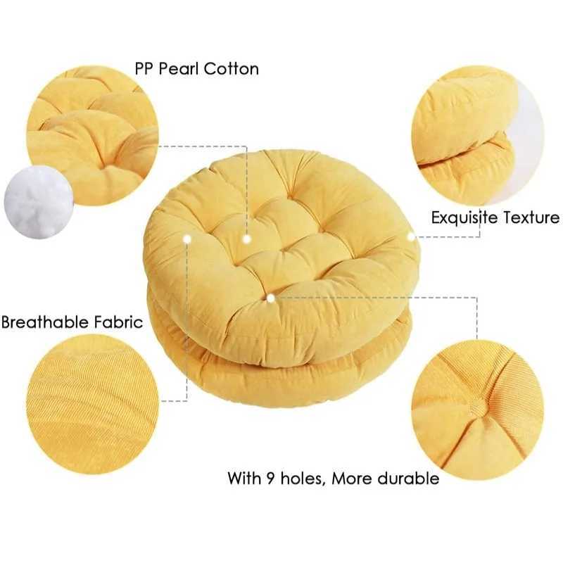 Inyahome Round Cushions Meditation Large Floor Pillow for Kids and Adults Cushion for Floor Seating Yoga Living Room Office D260317