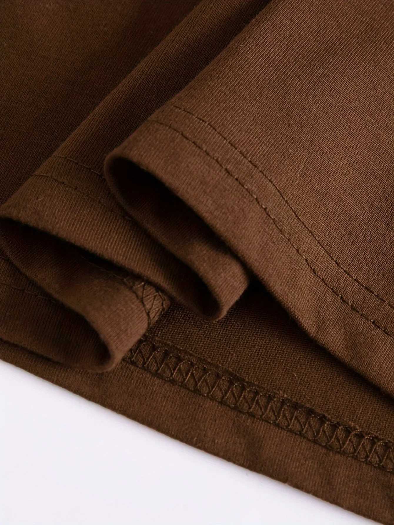 Coffee Lover Graphic Womens Tee - Cute Coffee Cups Print Casual Brown Top M260317