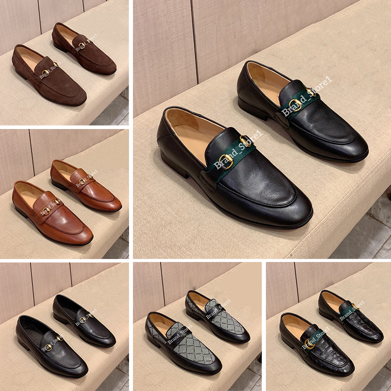 Designers Men loafers shoes Luxury Dress Shoes Comfortable cowhide Leather Metal buckle Banquet Casual Fashion Interlocking Horsebit loafer