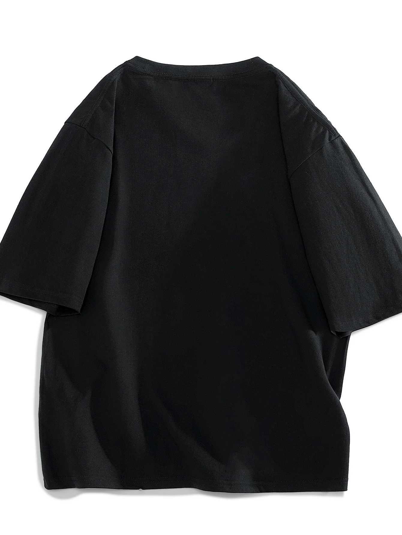 Mens New Summer Short-sleeved Printed T-shirt Made of Cotton with A Loose Fit and Thick Fabric American Hip-hop Style Trend M260317