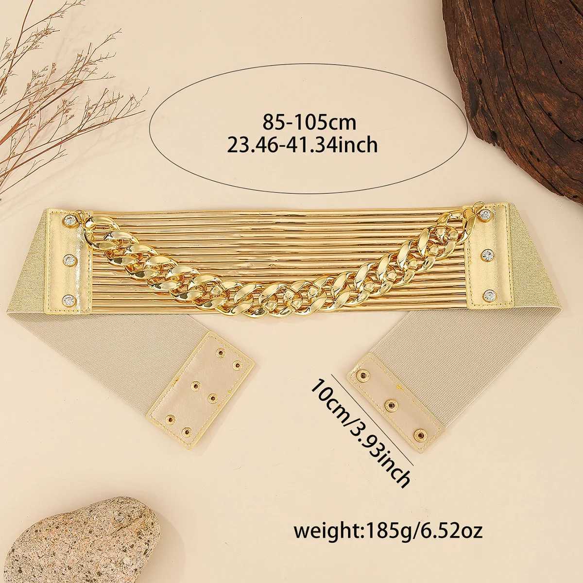 New Fashion Waist Jewelry Retro PU Leather Chain Elastic Waist Chain Belt For Women Skirt Accessories H260316 - view 5