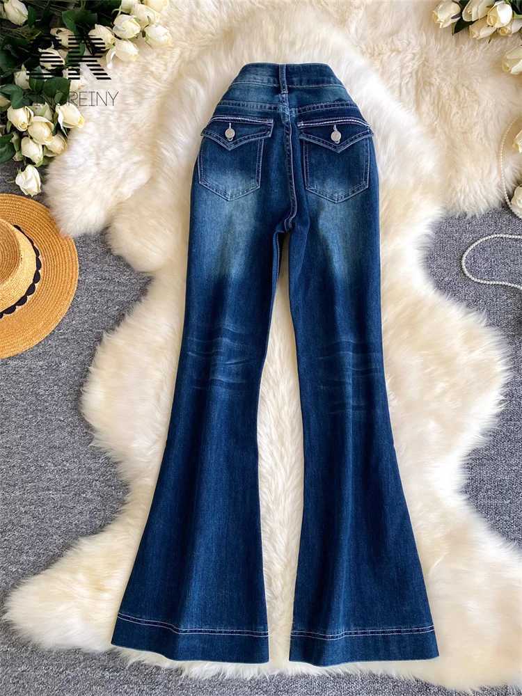 SINGREINY 1950s Edgy Feminine Jeans Spring 2026 Newest High Waist Distressed French Versatile Office Lady Slim Classy Flare PantT260317
