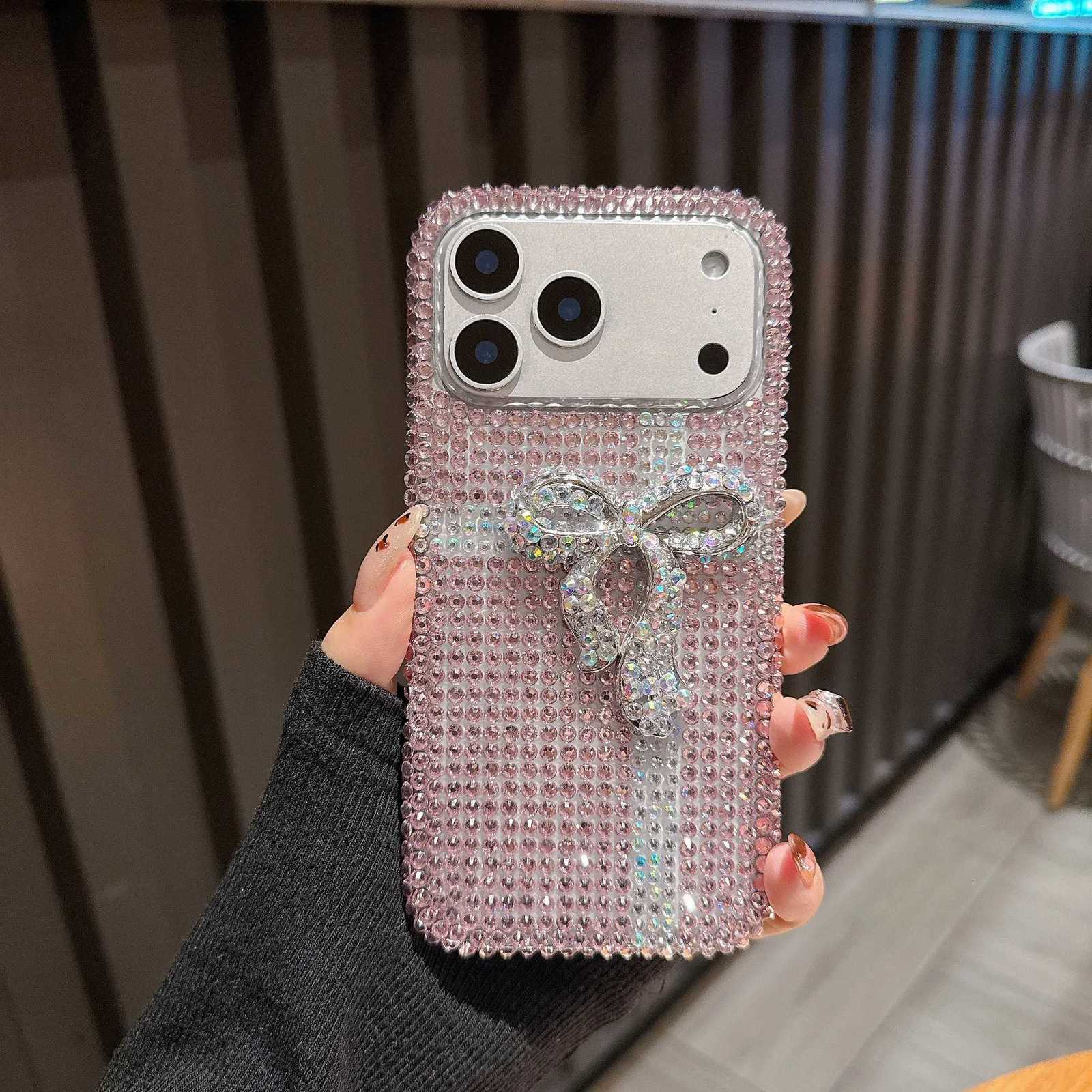 Luxury Bling Glitter diamond Phone Case For iPhone 17 16 15 14 13 Pro Max Sparkling diamond bow Shockproof Cover C260314