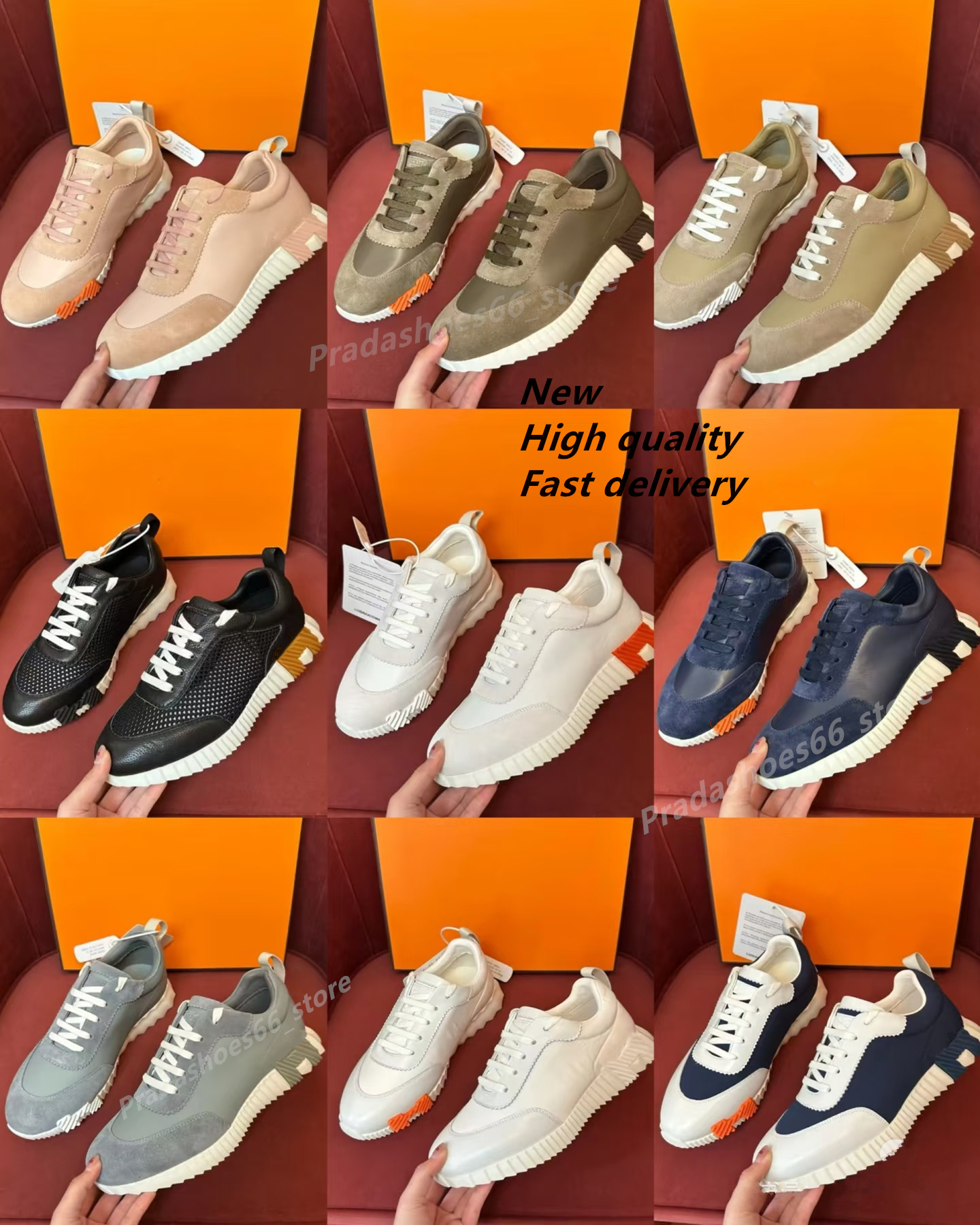 2026 Luxury Designer Casual Shoes Bouncing Men Women Sneakers h Versatile bienvenue jump Shoes Multiple Colors Fashion Trendy Couple Sports Shoes horse Running