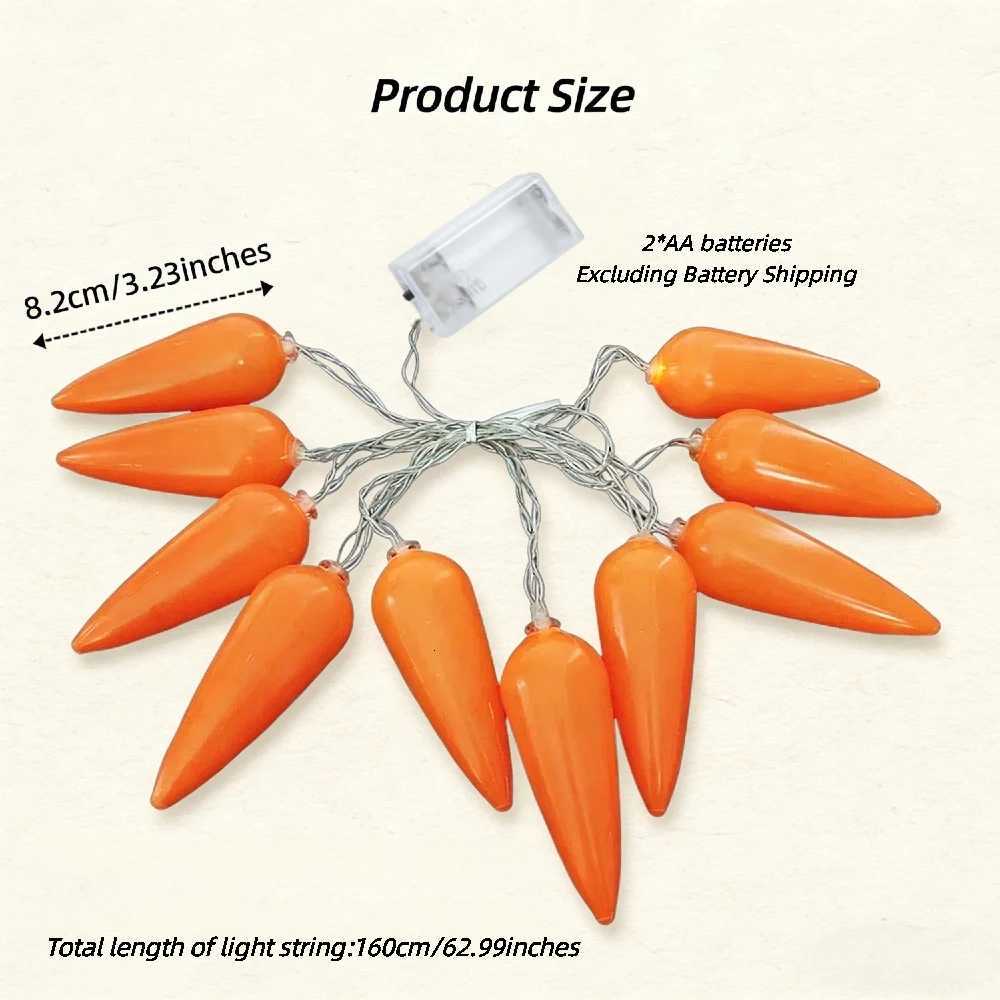 Easter Carrot Light String Easter Yard/party/dining Table/showcase/theme/gift/garden/photo Prop Decor Light Battery Powered H260316