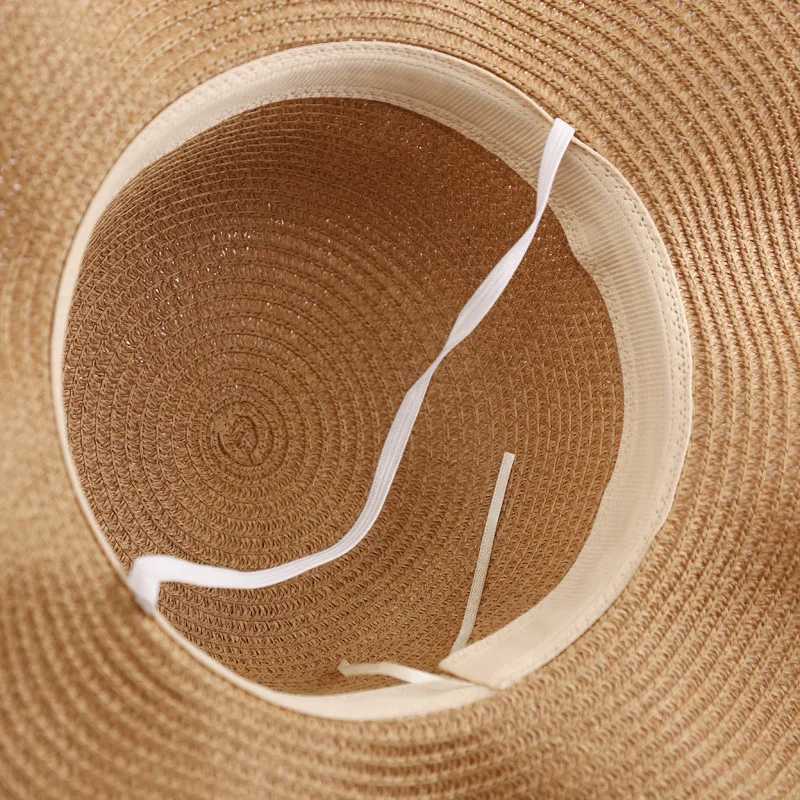 Girls Pearl Woven Straw Hat Children Sunshade Sunscreen Seaside Beach Hat Kids Outdoor Seaside Large Brim Sunscreen Straw Hats H260317 - view 7