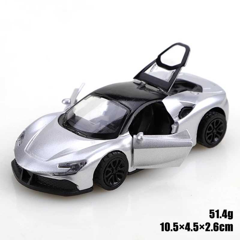 Bagged 143 die-cast metal car imitation SF90 pullback racing car alloy car model three doors that can be opened boys toy D260317
