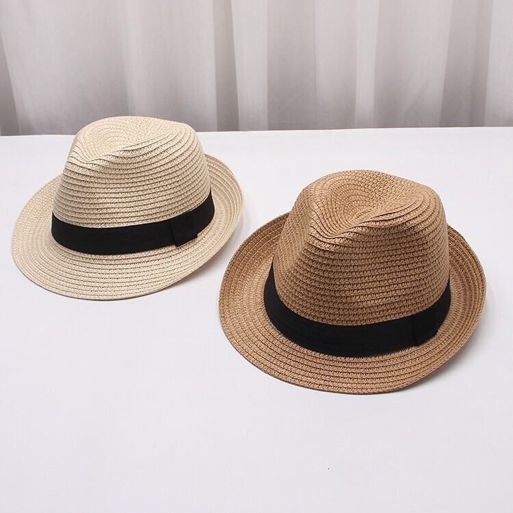 Jazz hat for men and women, summer small fedora, British style beach vacation straw parent-child foldable Panama hat, trendy ddmyshoesvip - view 5