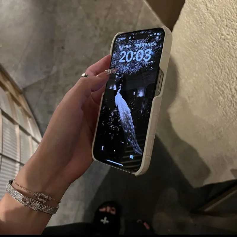 New for iPhone 16Prax Phone Case Crocodile Pattern 15pro Rhinestone Snake 14 Glitter Lens Film 1312 Anti Drop Protective Cover C260314