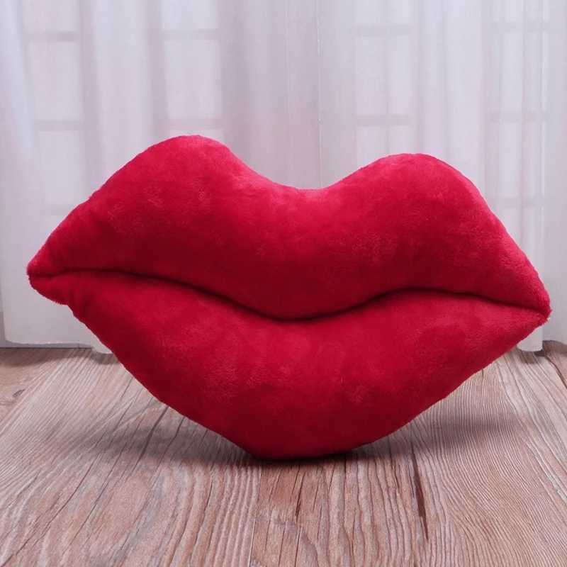 Big Red Lips Cushion Pillow Stuffed Plush Doll Car Seat Home Living Room Bedroom Decoration Valentines Day Gift Drop Ship D260317