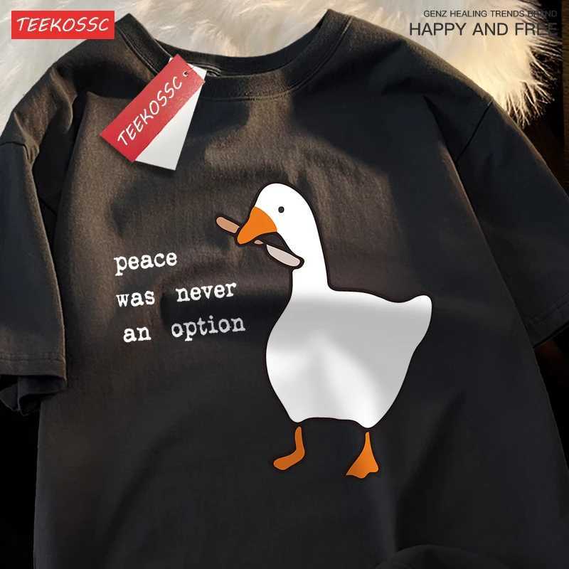 Peace Was Never An Option T Shirt Men Women Pattern Crewneck T Shirts Simplicity Cotton Tees Hip Hop Oversized T-Shirts Couple M260317