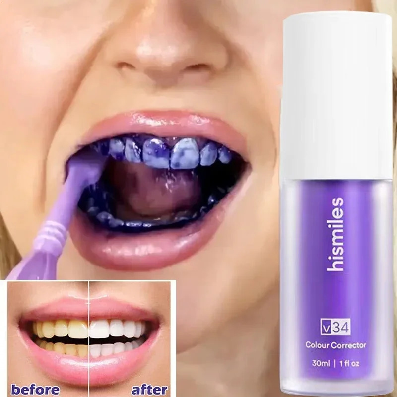 30ml V34 SmileKit Purple Toothpaste s Tartar Clean Oral Hygiene Fresh Breath Teeth Care Products 260316