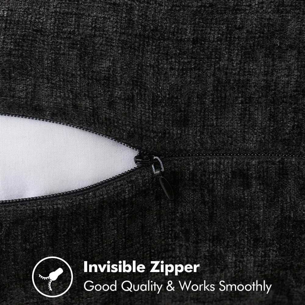 Black Cushion Cover Chenille Throw Pillow Cover 30x50cm Decorative Pillows for Sofa Bed Velvet Luxury Sofa Cushions Home Decor D260317