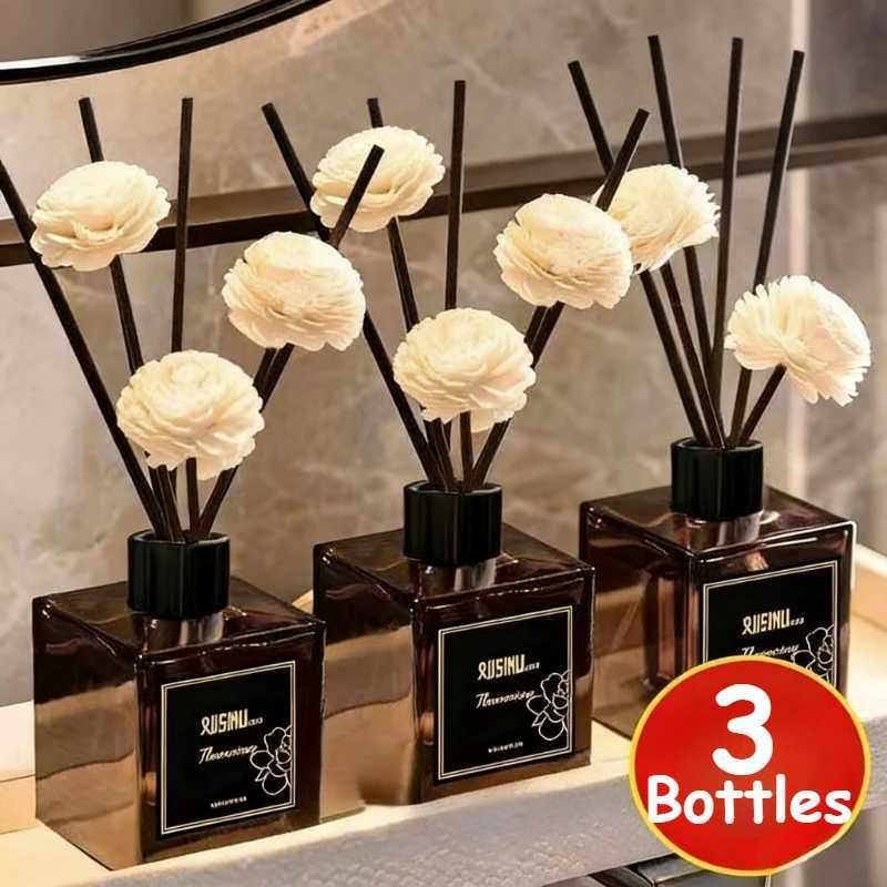 3 Bottles 50ML Aroma Diffuser Set with Rattan Sticks Fragrance Refill No Flame Scented Gift Purifying Air Home Fragrance Product D260317