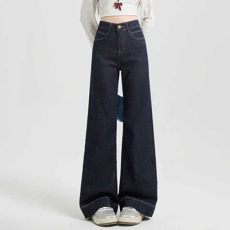 s Korean Fashion Straight Jeans Women High Waist Casual Denim Pants Female Designer Baggy Wide Leg Trousers M260317