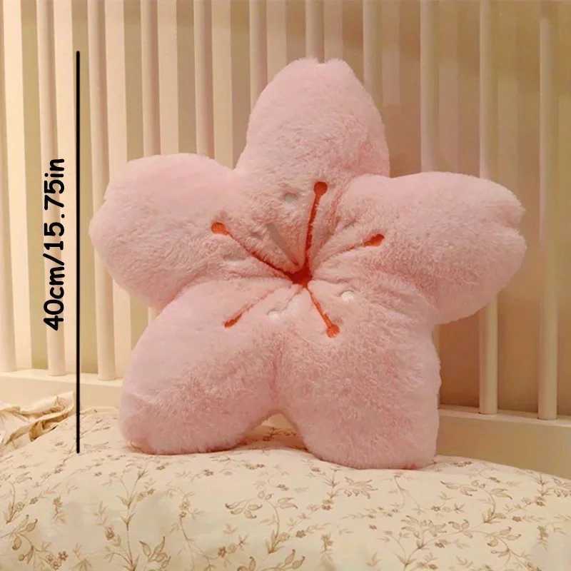 Pink cherry blossom petal cushion Bedroom and living room decor bay window floor seat plush cherry blossom pad D260317