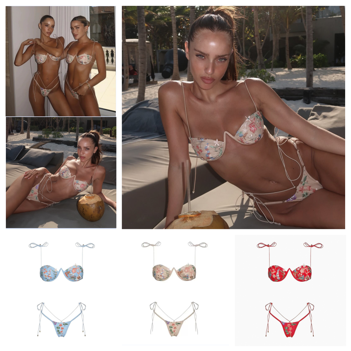 Women's Swimwear Sexy Push-Up Print Bikini Set Trendy Summer Swimsuit Embroidered Two-Piece Bathing Suit Female Brazilian Beachwear