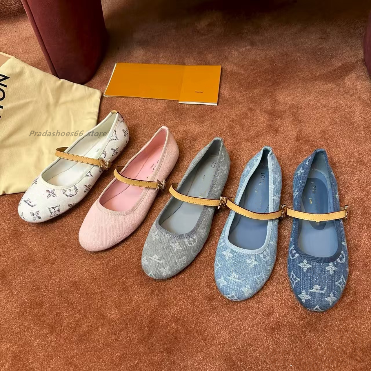 26s Women's Denim Mary Jane Shoes Spring Autumn torys Ballet Flats Luxury designer Moccasins Loafers Hollow Retro Flat Sandals Footwear cha Lazy Shoe v