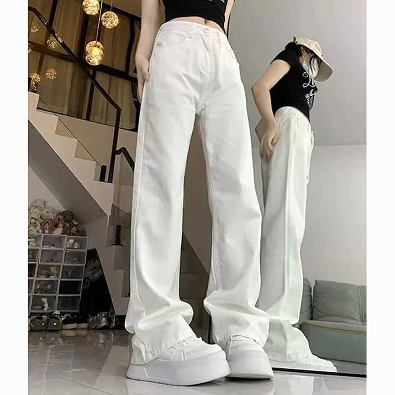 Hot Sale Female Solid High Waist Jeans Classic s Thin Straight Leg Pants Women Korean Fashion Casual Denim Trousers M260317