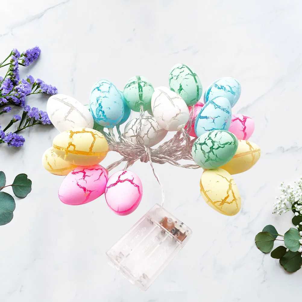 Egg String Lights PVC Decorative LED for Easter Party Backdrop Decoration Creative Fun H260316