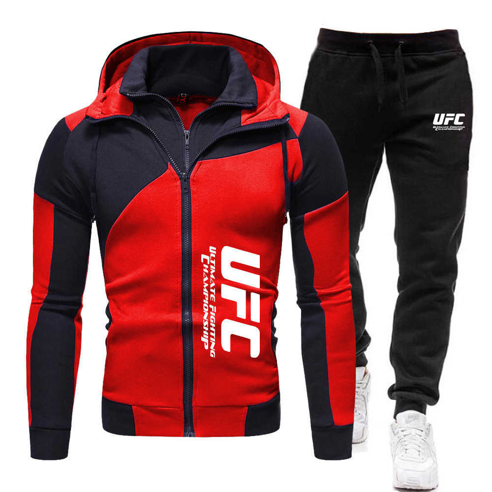 New Winter Color Block Double Zipper Casual Sports Set Trendy Sweatshirt Couple Two-Piece Set L251217OTGQ