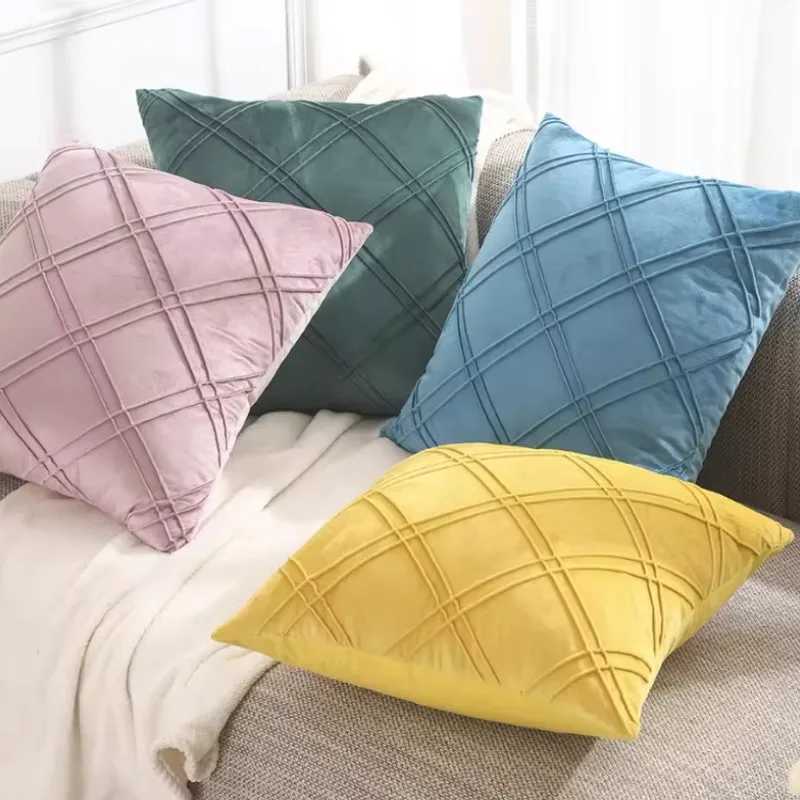1/2pcs Classic Velvet Blue Couch Throw Pillow Covers 45x45cm Square Cushion Cases for Farmhouse Home Decor Gift D260317