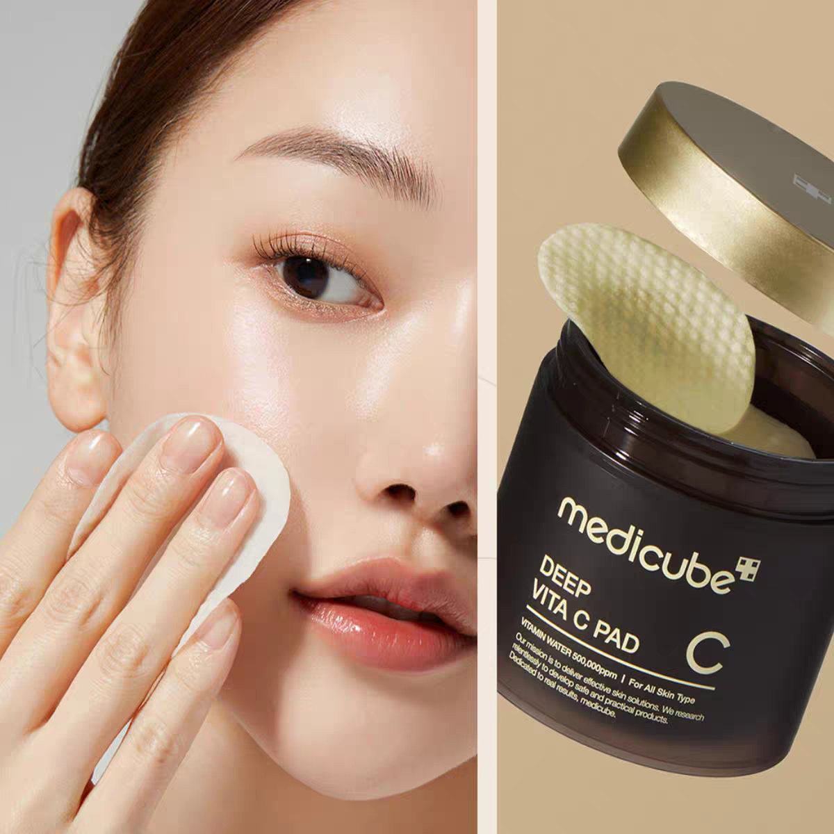 Medicube Deep Vita C 55g Facial Cream Pad for All Skin Type 155g 70pads Jelly Face Cream Collagen Soft SPA Nourishing Moisturize Face Shrinks Pores Re