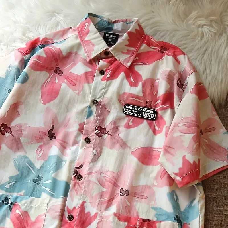 Mens Summer New Short sleeve Print Shirts Thin Beach Top Seaside Leisure Mens Essential Fashionable and comfortableClothes M260317