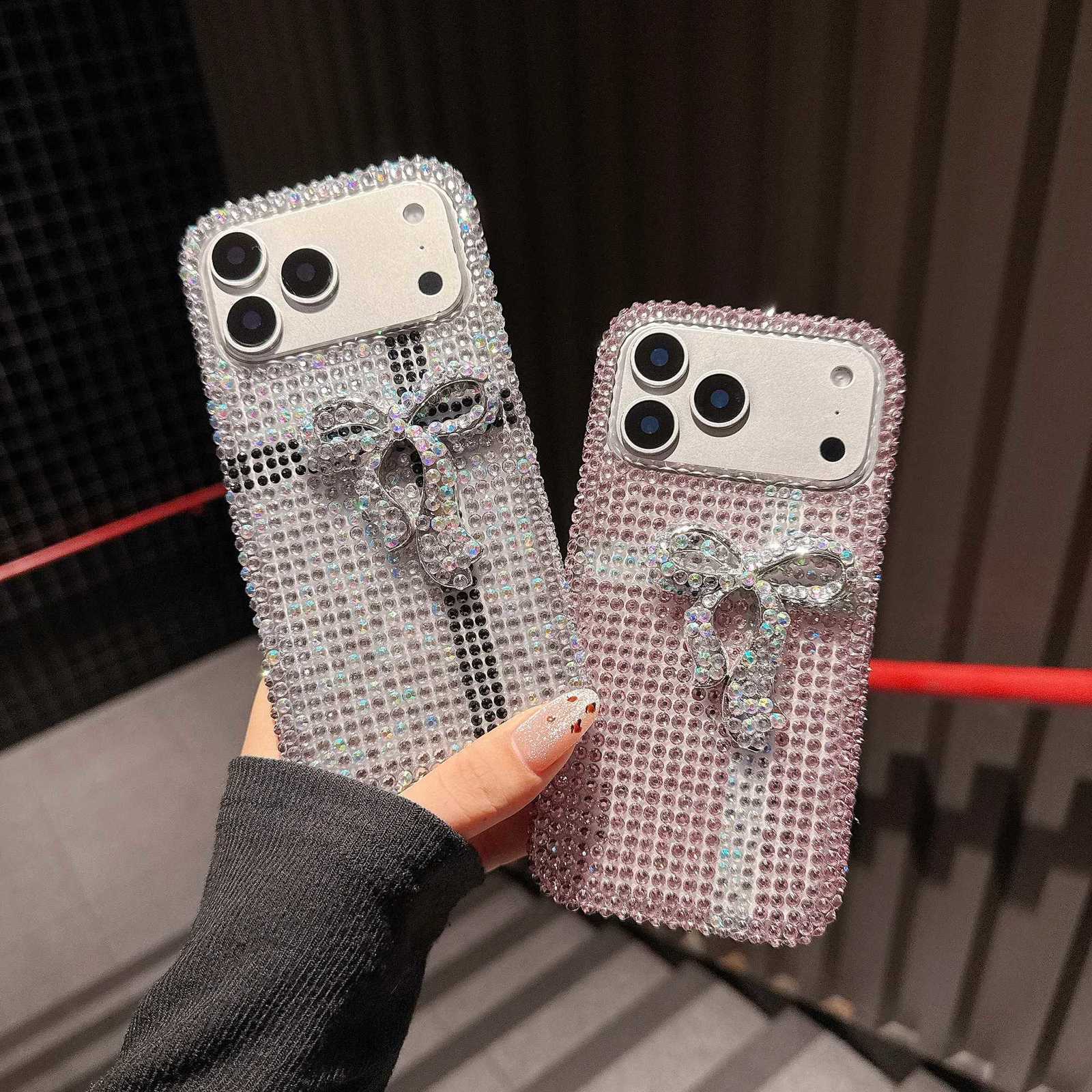 Luxury Bling Glitter diamond Phone Case For iPhone 17 16 15 14 13 Pro Max Sparkling diamond bow Shockproof Cover C260314