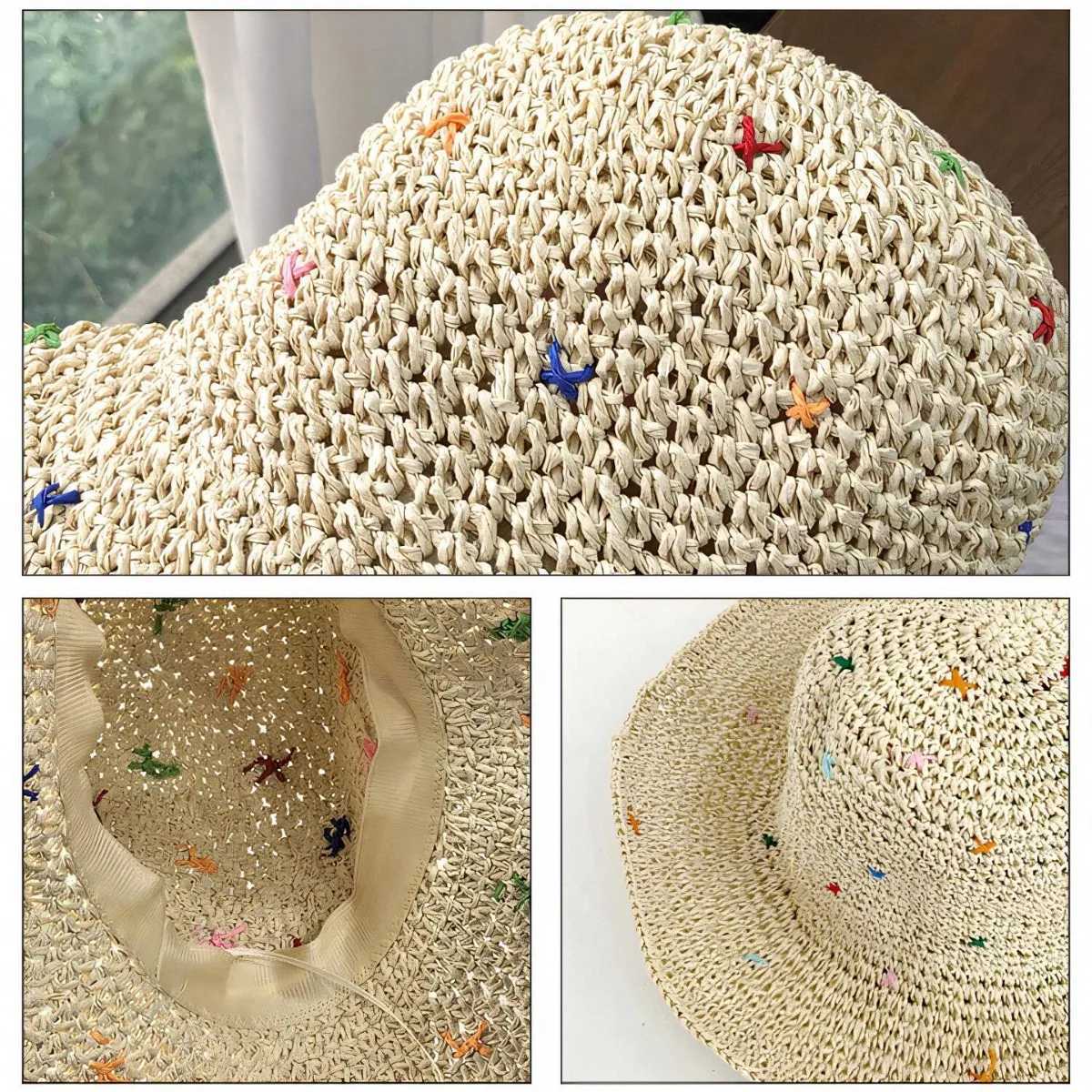 Summer Womens Fashionable Sun Protection Straw Hat Outdoor Beach Holiday Hat Lace Net Cap Japanese Sun Hat Breathable Hollow H260317 - view 5