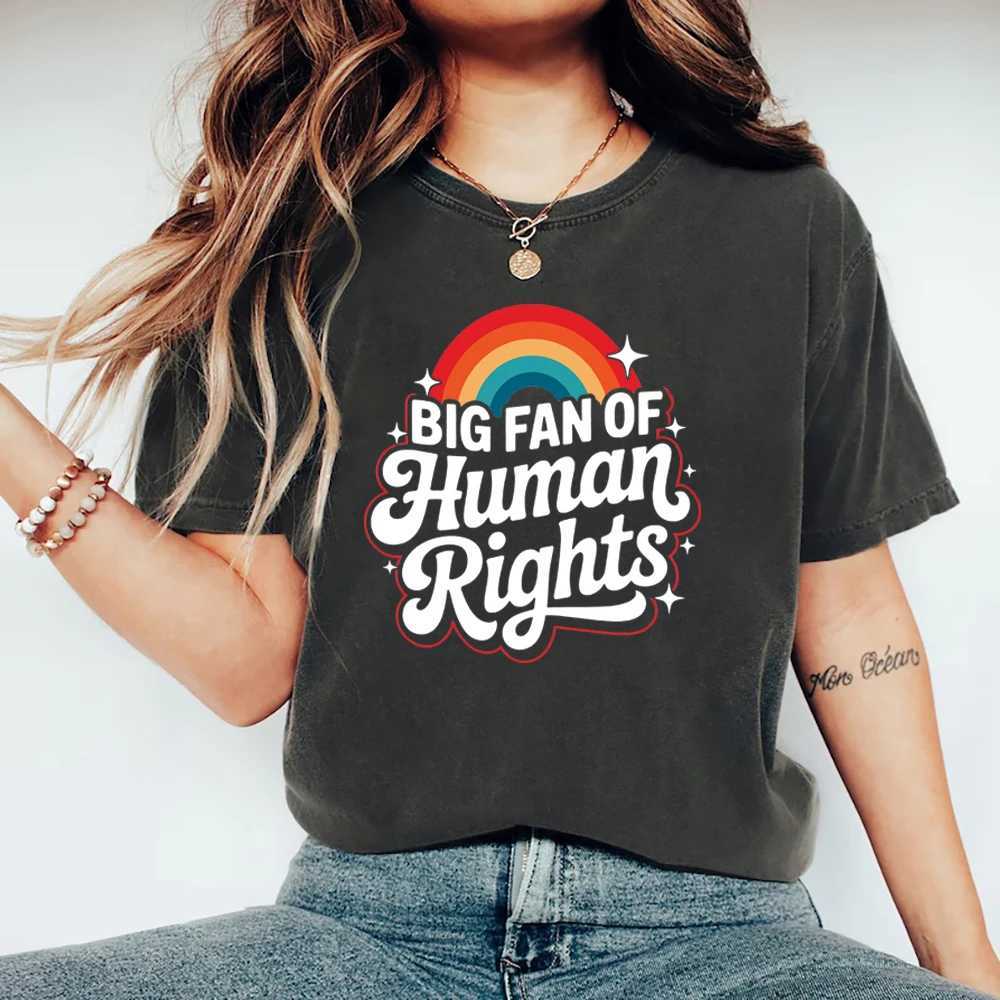 Big Fan of Human Rights T-Shirt Radicalized By Basic Decency T-shirt Unisex T Shirt Social Justice Tee Streetwear Casual Tops M260317