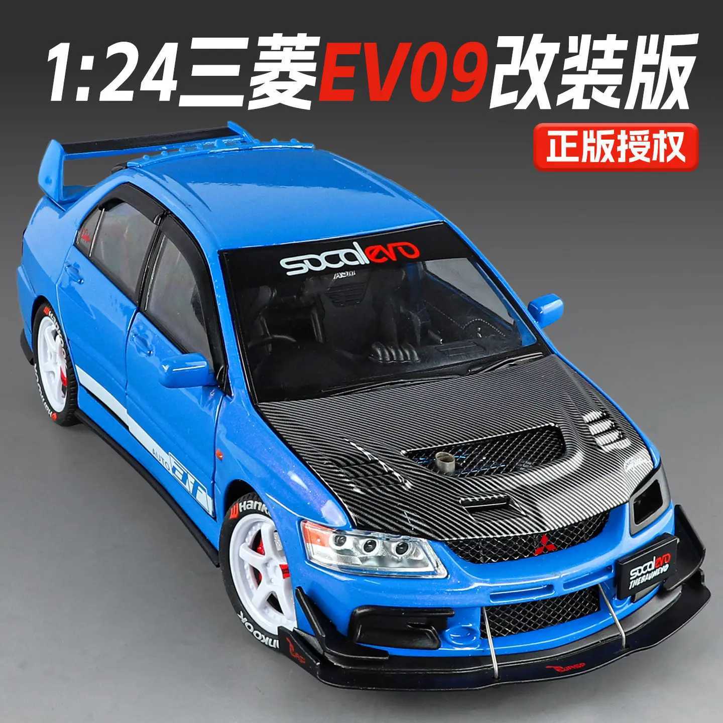 1 24 Mitsubishi EVO9 Modified Alloy Sound and Light Car Model Business Gift Meeting Room Decoration Toy Gift Collection D260317
