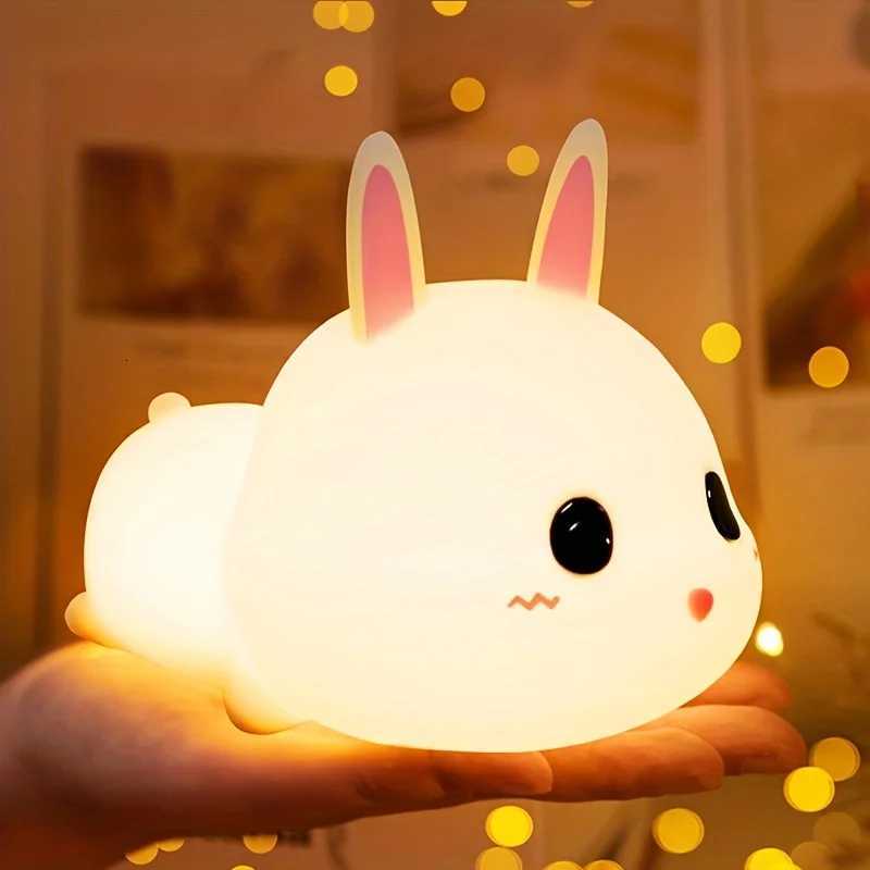 1 pc meng rabbit timing night lamp LED emergency light Room decoration mood light Boyfriend girlfriend holiday gift H260316