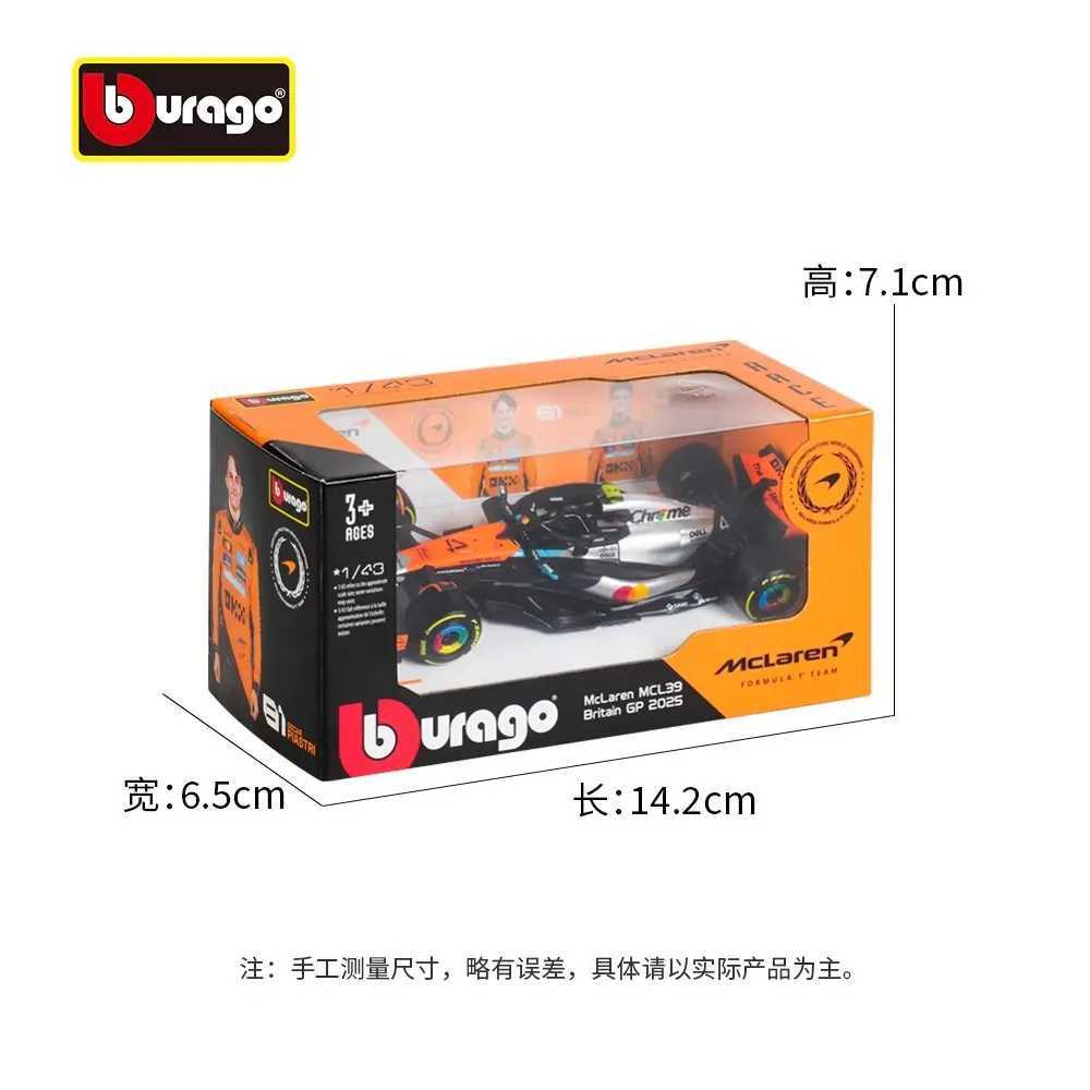 New In Stock Bburago 143 Mclaren F1 Mcl39 2025 Britain Gp Alloy Miniature Silverstone Circuit Car F1 Model Custom Toys Gift D260317